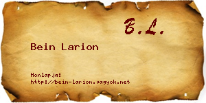Bein Larion névjegykártya